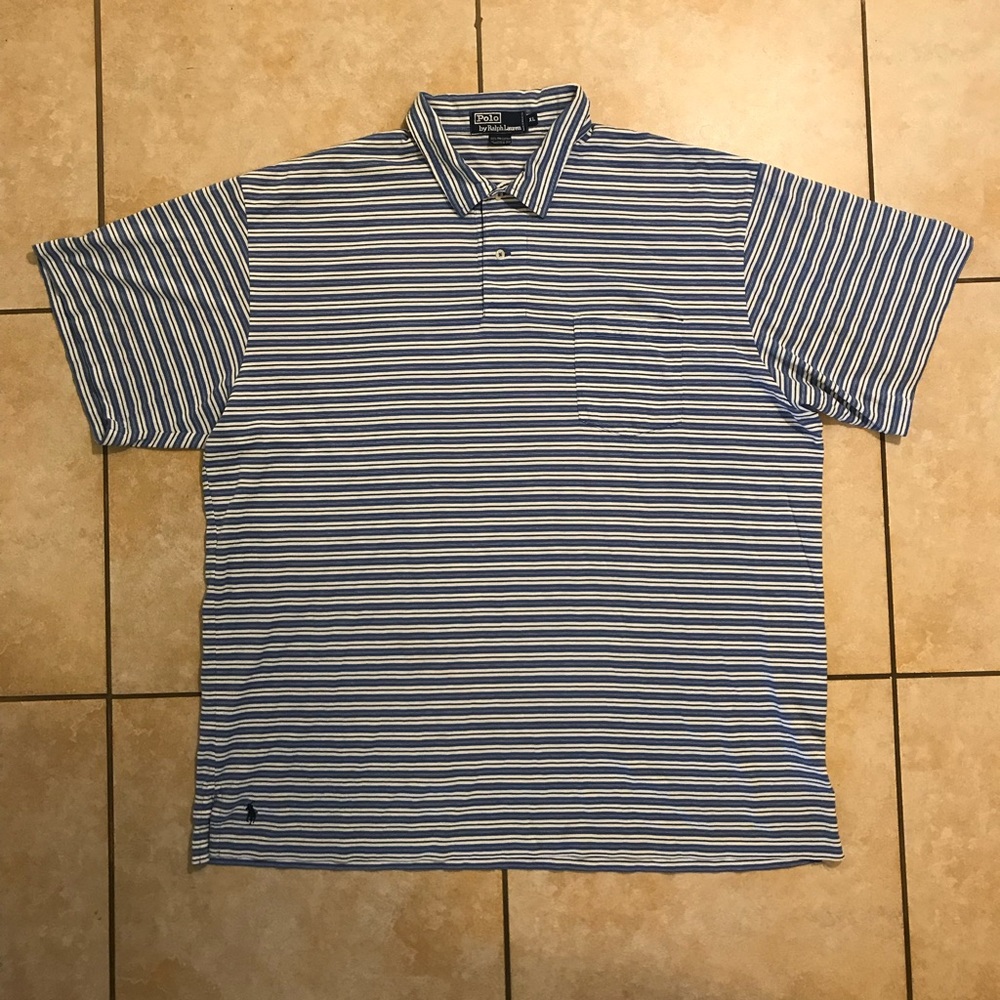 Polo Ralph Lauren Striped Blue/White Polo Shirt XL